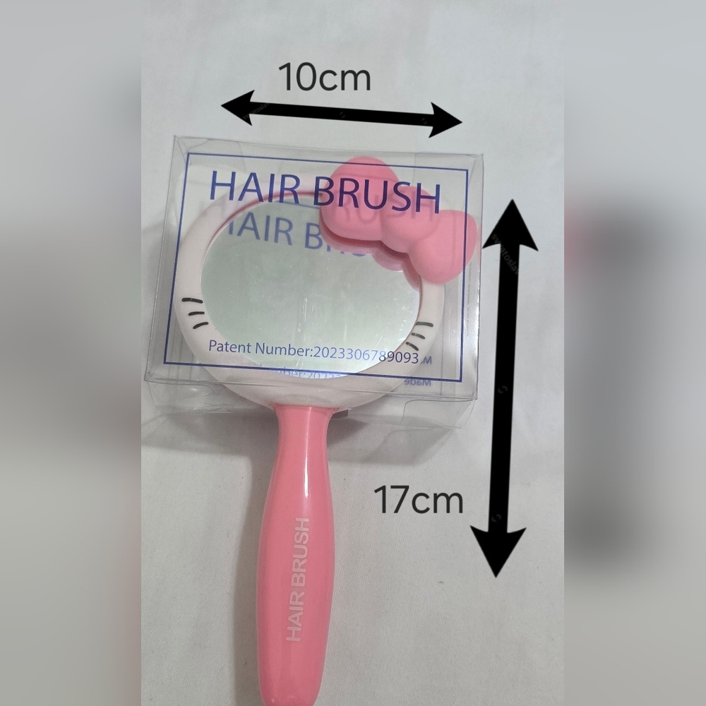 Pink Handheld Mirror with Bow - Picture 2 of 5